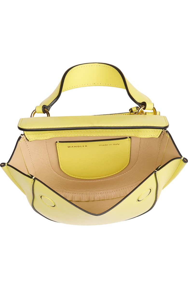 Wandler Small Hortensia Leather Handbag, Alternate, color, Lemon