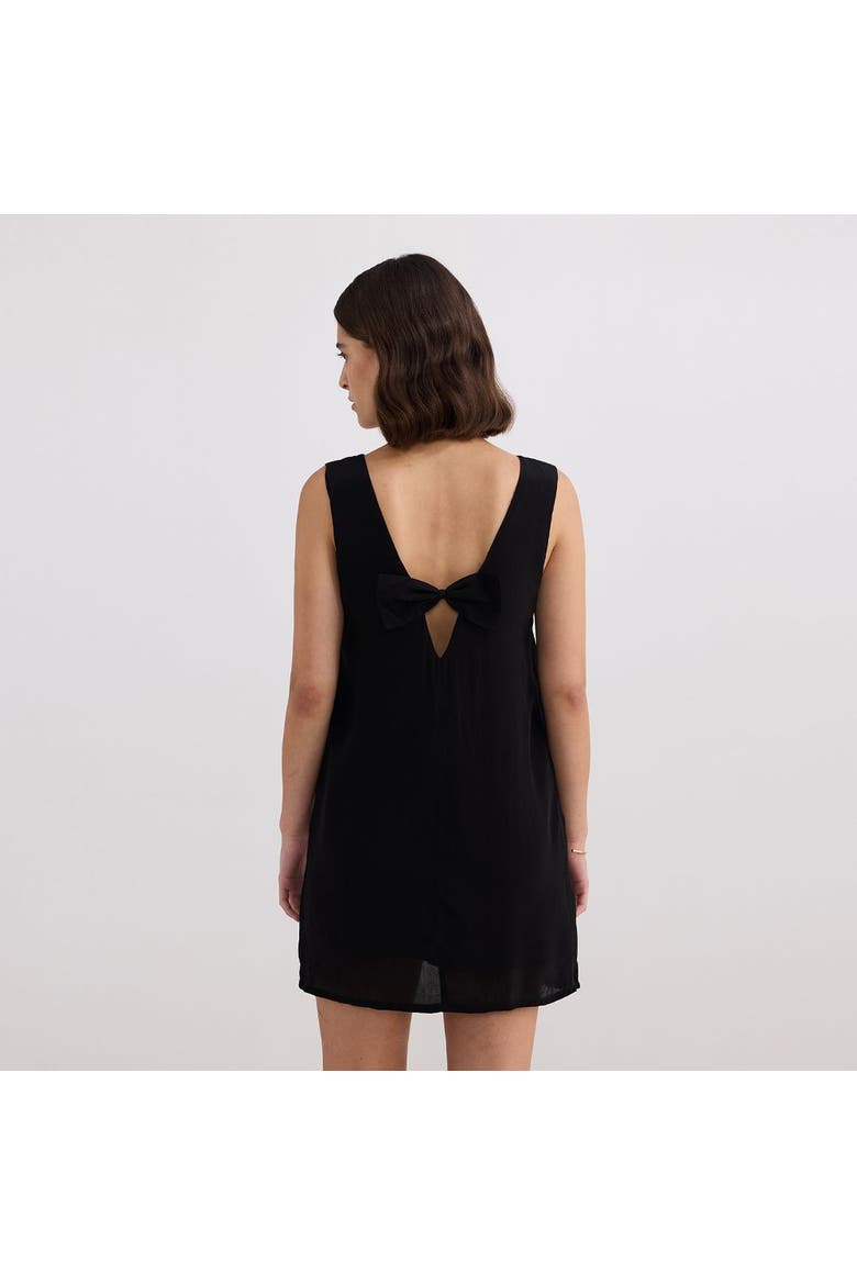 Midnight Muse V-neck Short Dress in Black, Alternate, color, Black