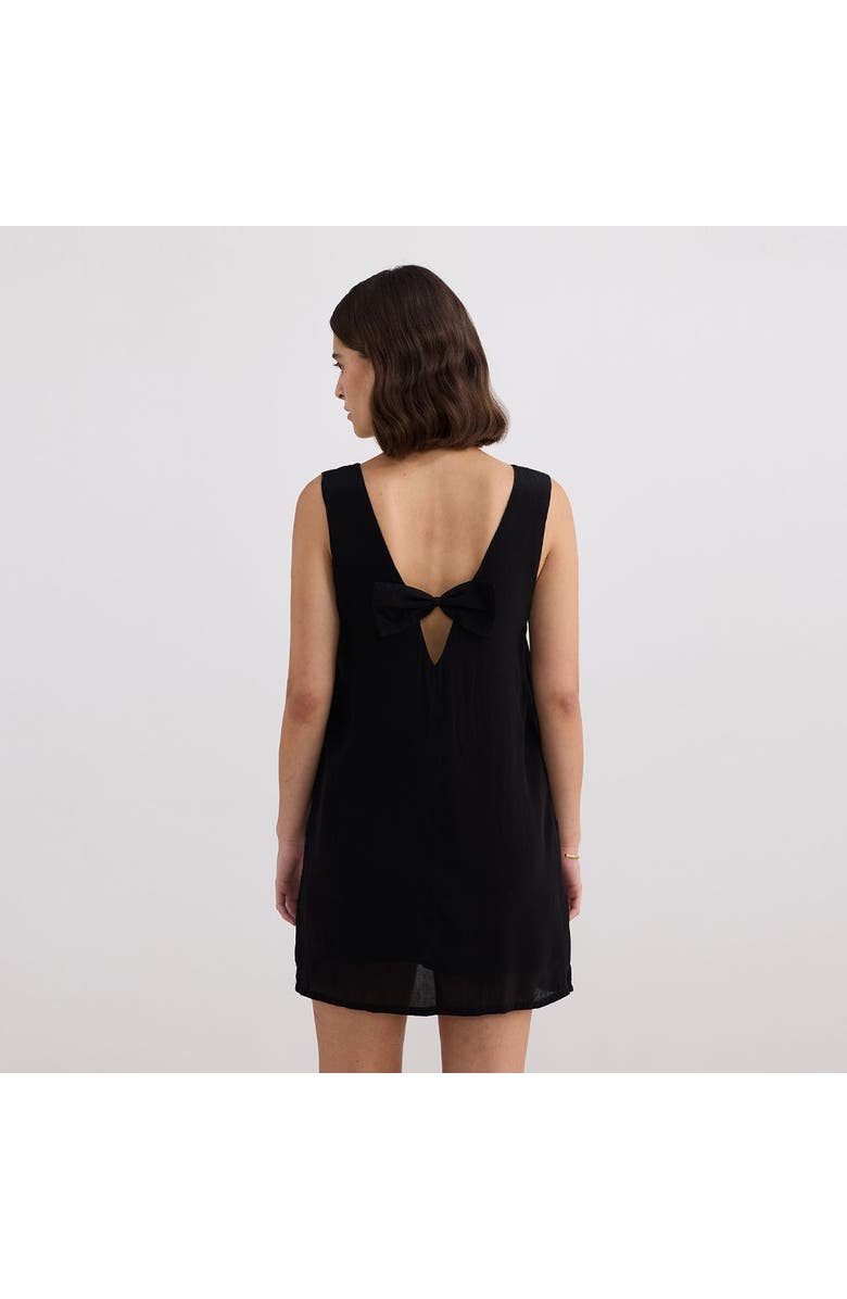 Reistor Midnight Muse V-neck Short Dress in Black, Alternate, color, Black