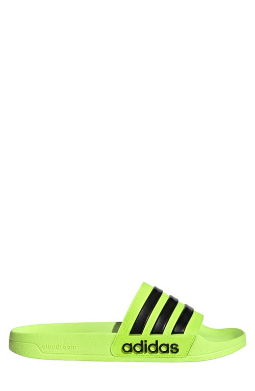 Adidas Originals Adidas Adilette Shower Slide Sandal In Lucid Lemon/core Black