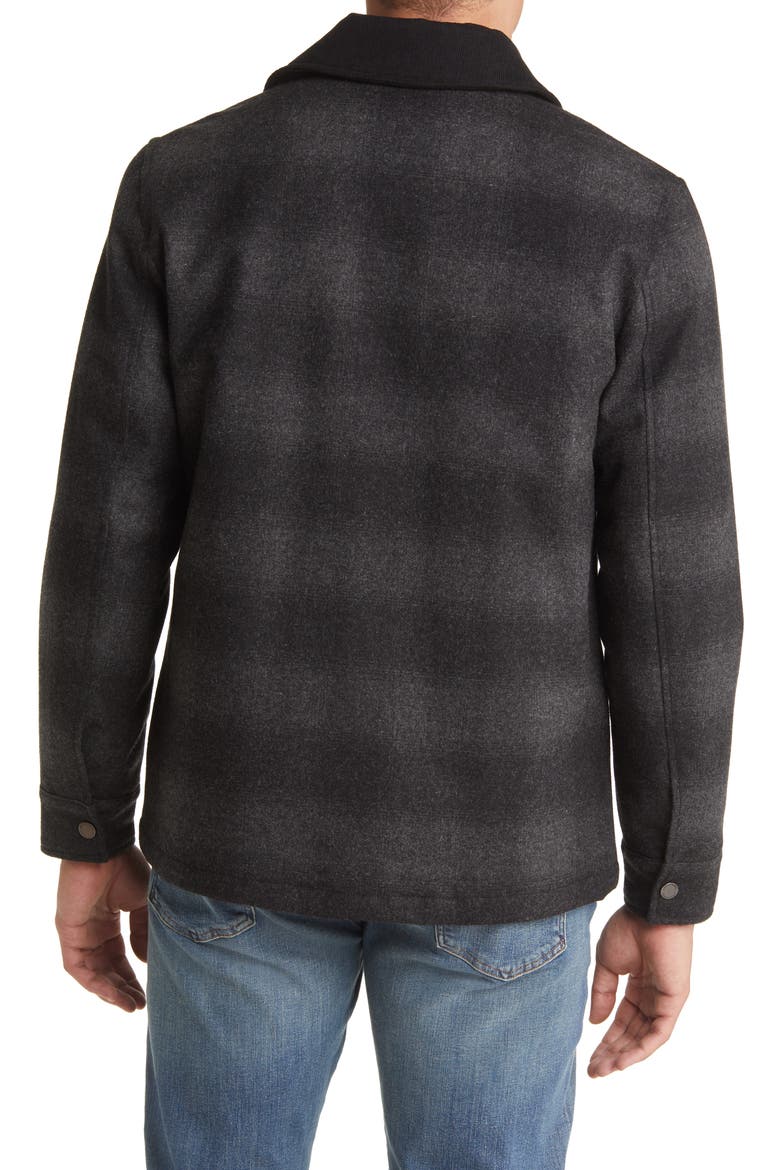 Front Range Water Resistant Wool Blend Shirt Jacket, Alternate, color, BLACK/ CHARCOAL OMBRE