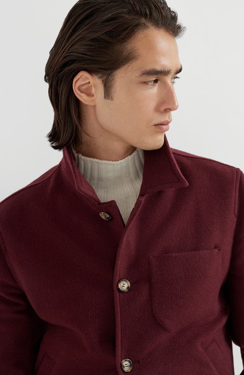 Brunello Cucinelli Shirt-style bomber jacket, Alternate, color, Burgundy