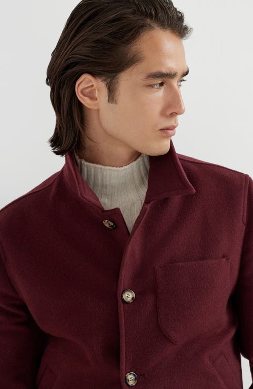 Brunello Cucinelli Button-up Wool-blend Jacket In Red