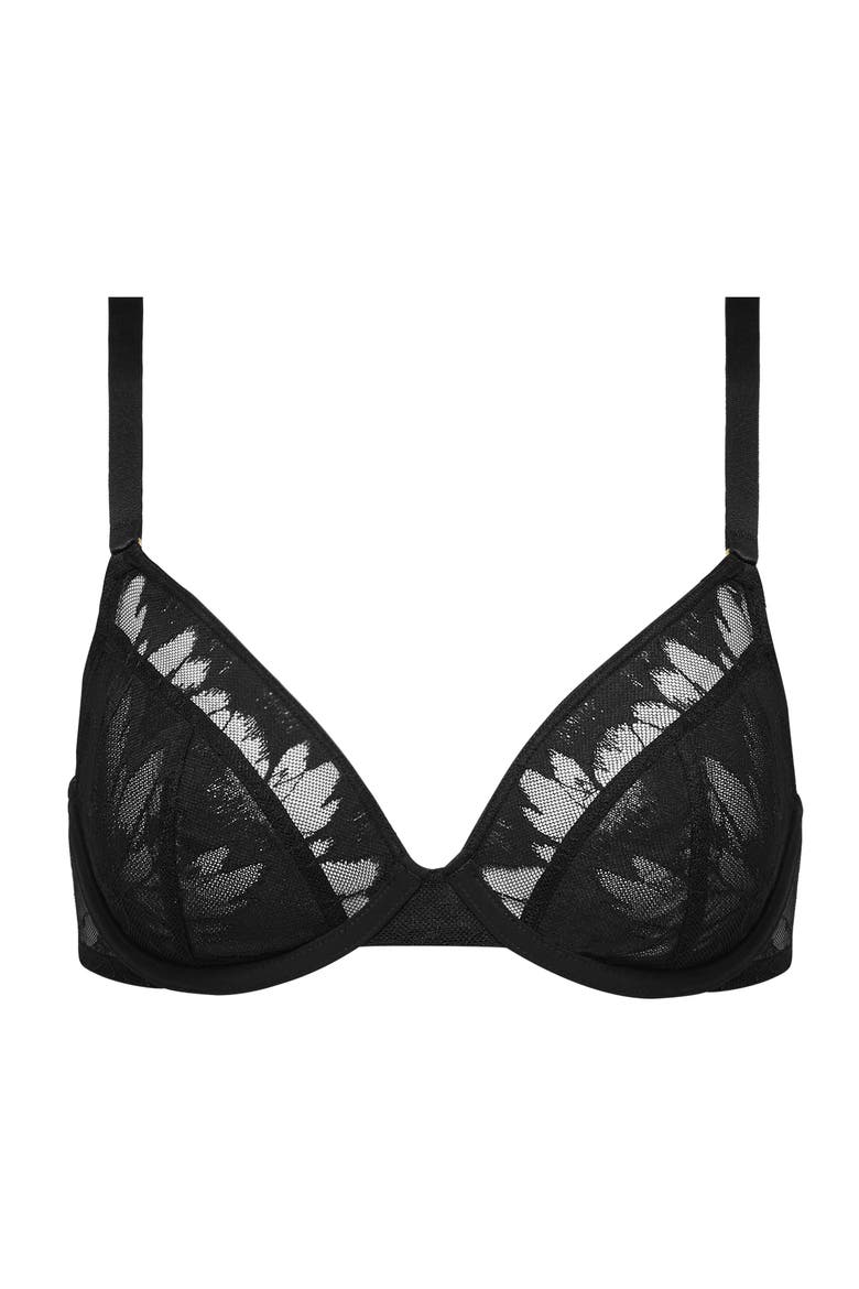 The Plunge  Floral Lace, Main, color, BLACK