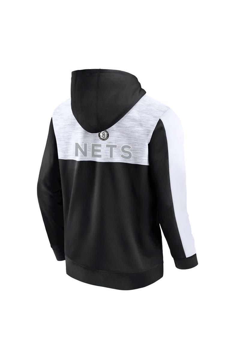 FANATICS Men's Fanatics Branded Black Brooklyn Nets Rainbow Shot Full-Zip Hoodie, Alternate, color, Black