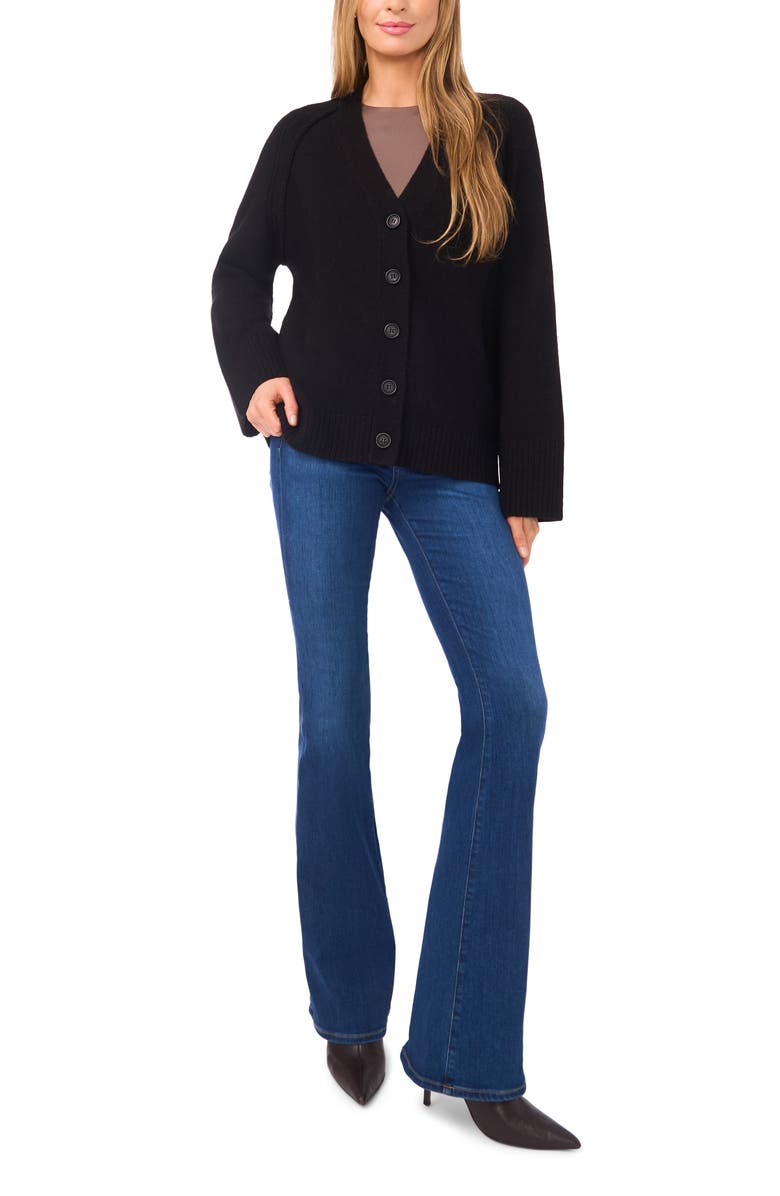 Halogen<sup>®</sup> Raglan Sleeve V-Neck Cardigan, Alternate, color, Rich Black