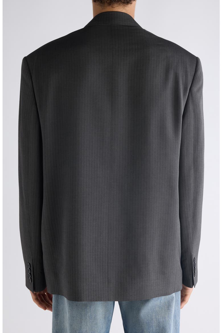 Jarvel Double Breasted Herringbone Blazer, Alternate, color, GREY