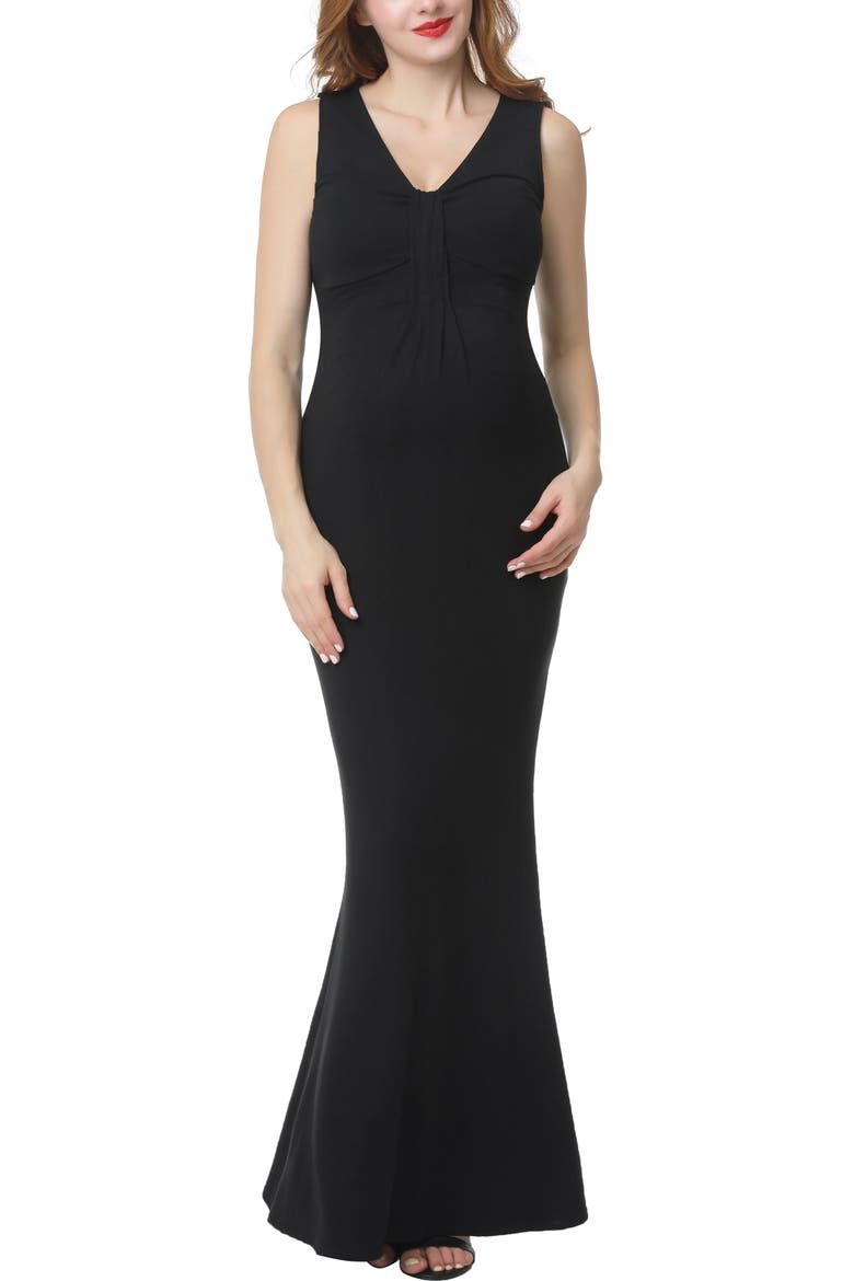 Edrei Maternity Mermaid Maxi Dress, Alternate, color, Black