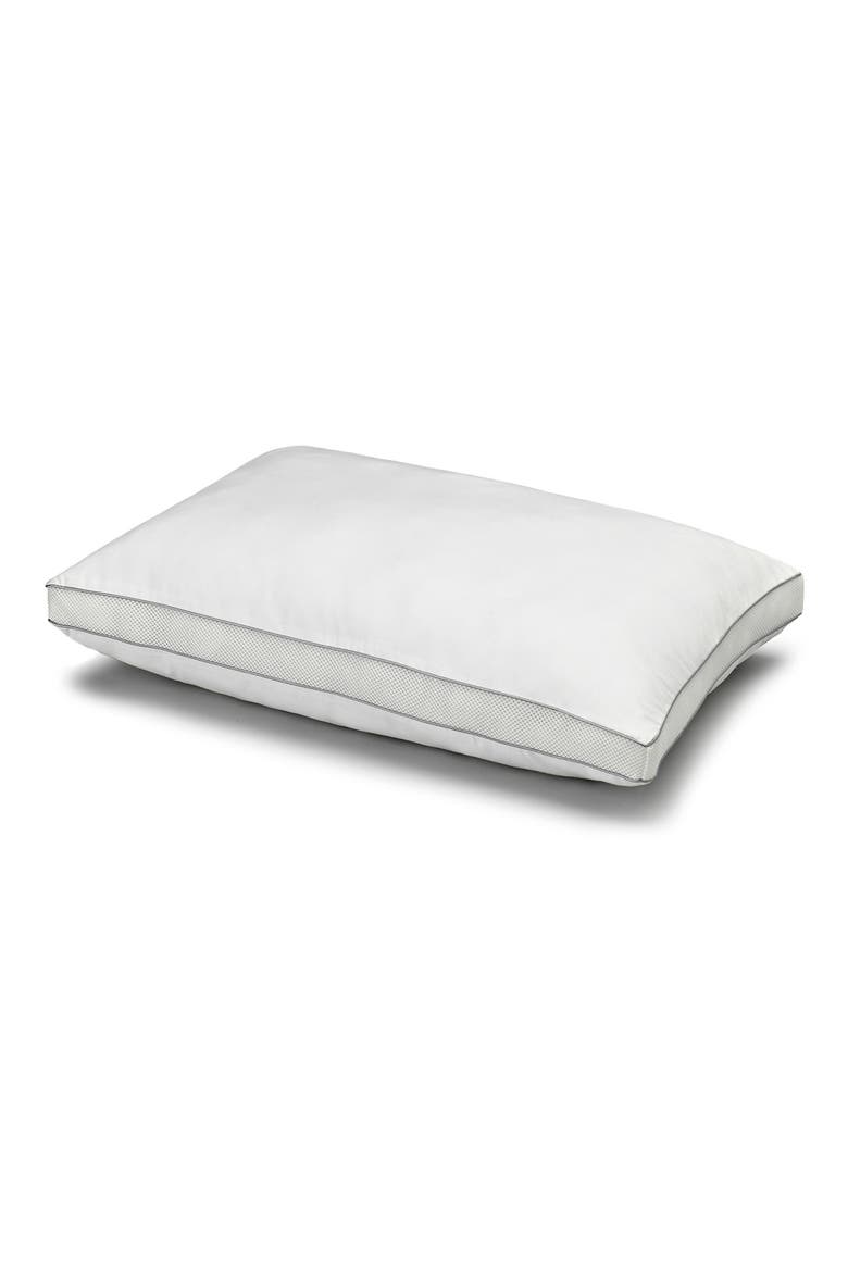 Memory Fiber Pillow Cotton Luxurious Mesh Gusseted All Sleeper Standard Pillow - 18.5"x24.5", Main, color, WHITE