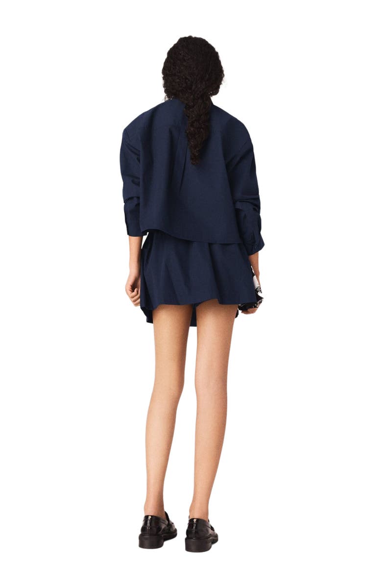 maje Cropped cotton shirt, Alternate, color, Navy