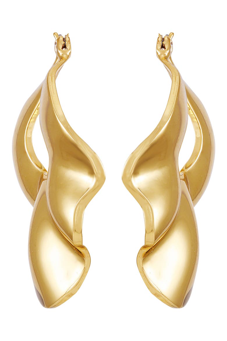 Twist Hoop Earrings, Alternate, color, GOLD