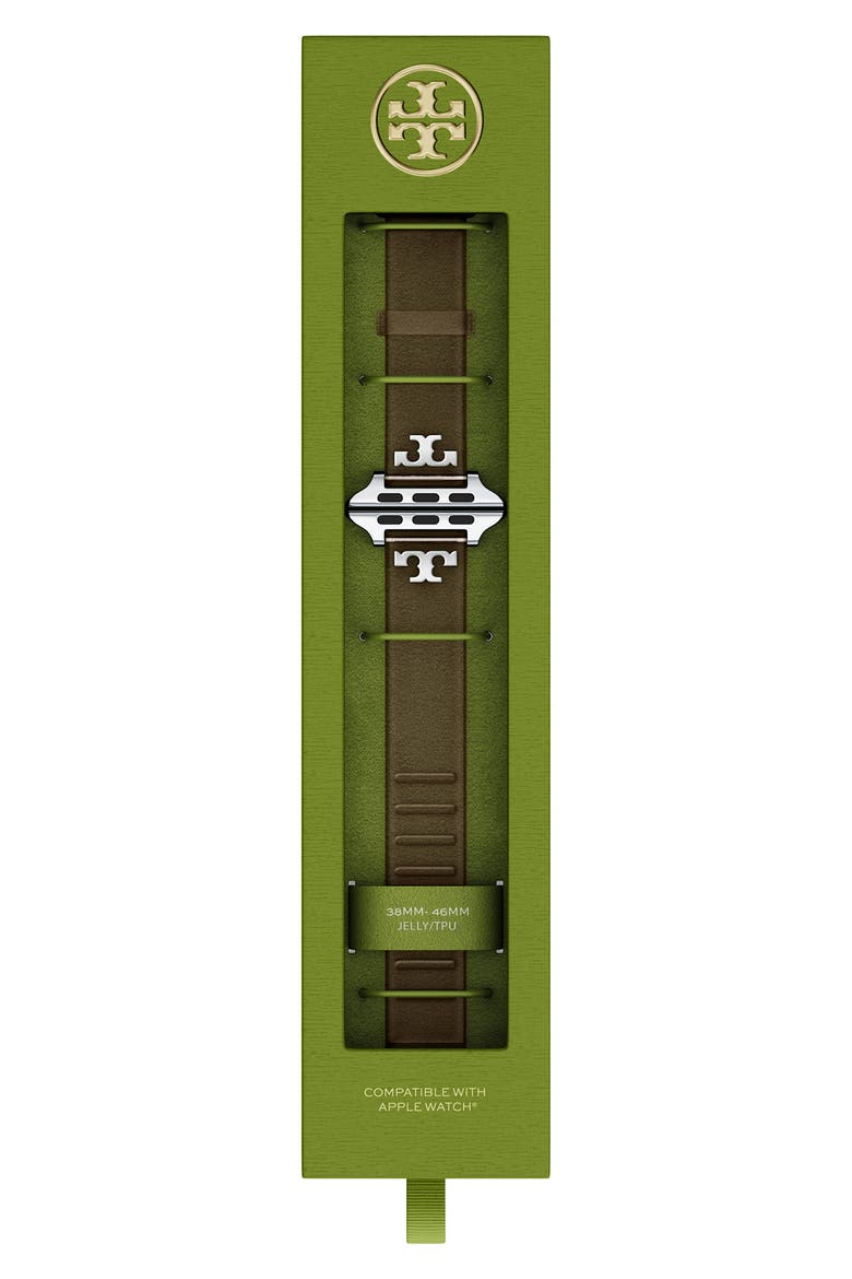 The Single T Jelly 16mm Apple Watch® Watchband, Alternate, color, BROWN