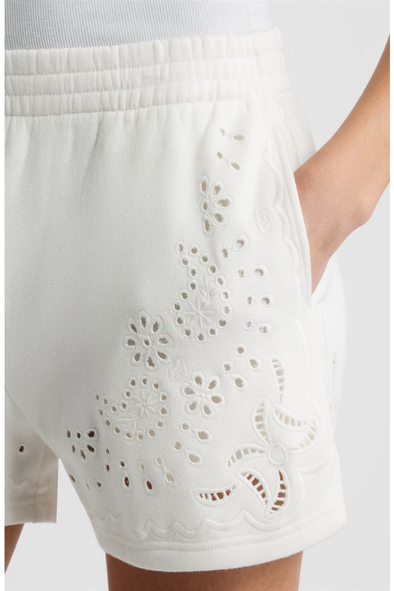 Abrah Eyelet Knit Shorts, Alternate, color, TRUE WHITE