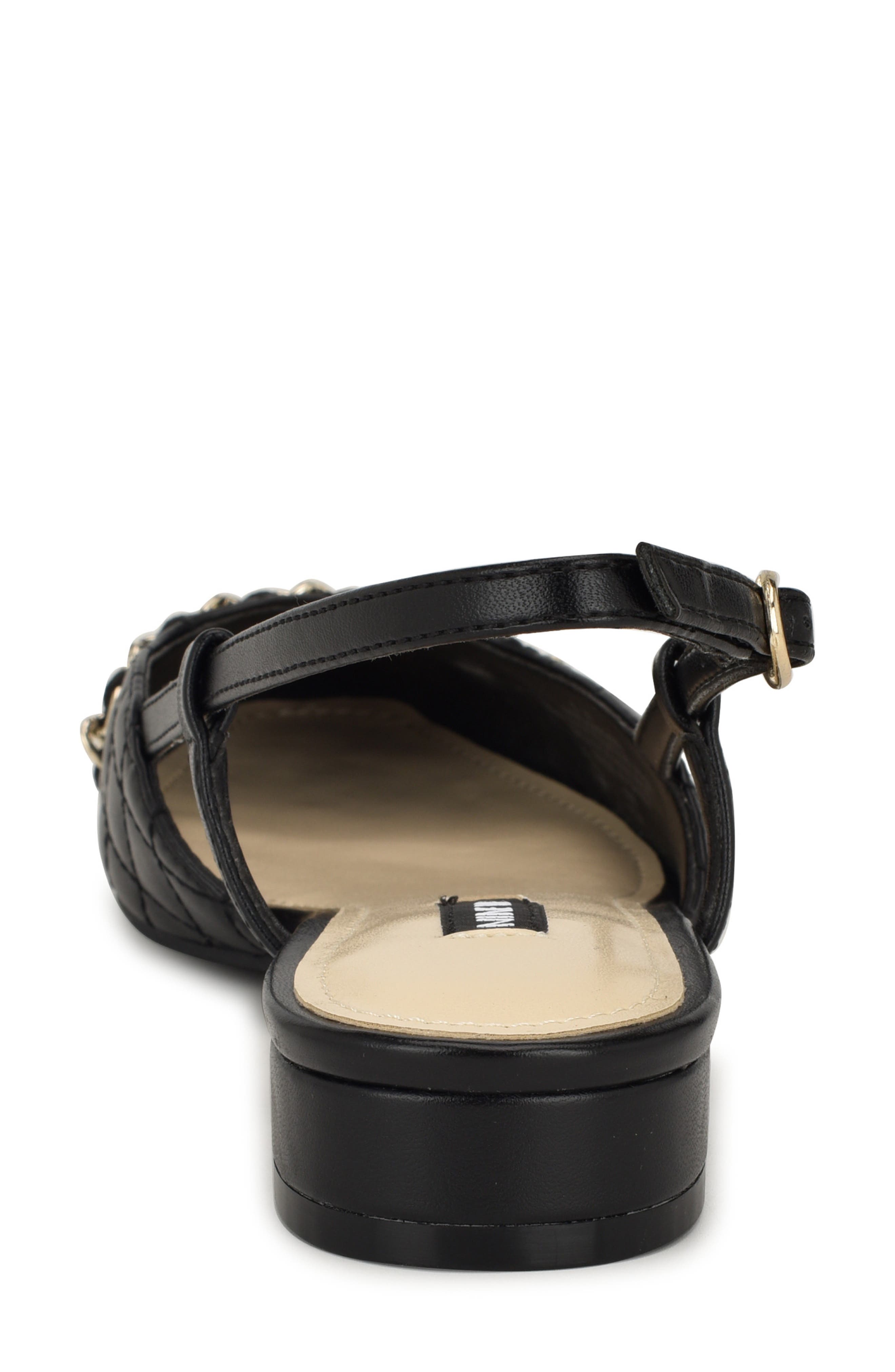 Nine West Charme Slingback Cap Toe Pump, Alternate, color, Black/ Nero/ Black