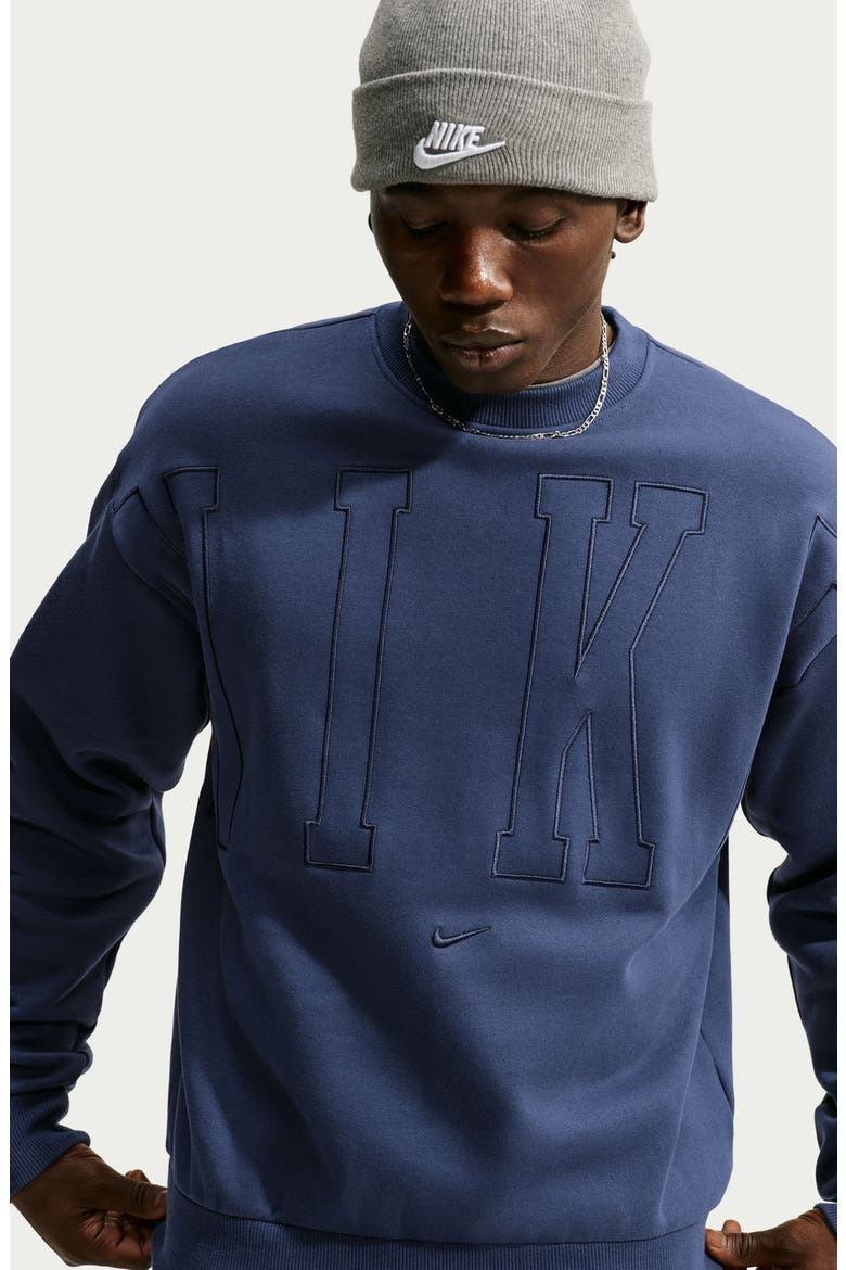 Solo Swoosh Fleece Sweatshirt, Alternate, color, MIDNIGHT NAVY/ OBSIDIAN