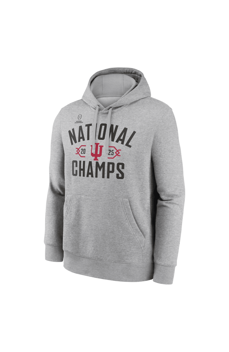 Nike Men's Heather Gray Indiana Hoosiers College Football Playoff 2025 National Champions Bracket Hoodie, Alternate, color, Heather Gray