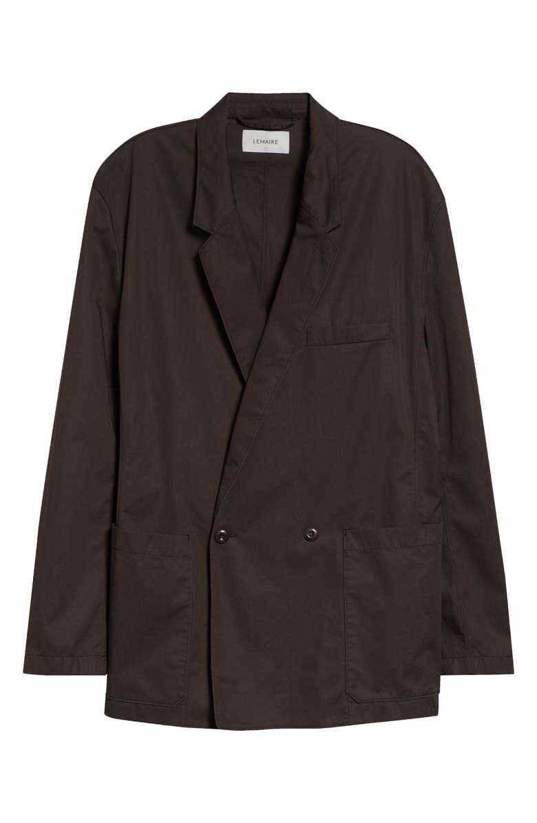 Lemaire Double Breasted Cotton Twill Workwear Jacket, Main, color, Ristretto