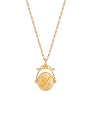 Fable England Y Initial Yarrow Gold Spinner Chain Necklace