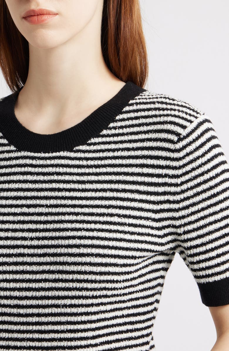 NIC+ZOE Textured Stripe T-Shirt Sweater, Alternate, color, Black Multi