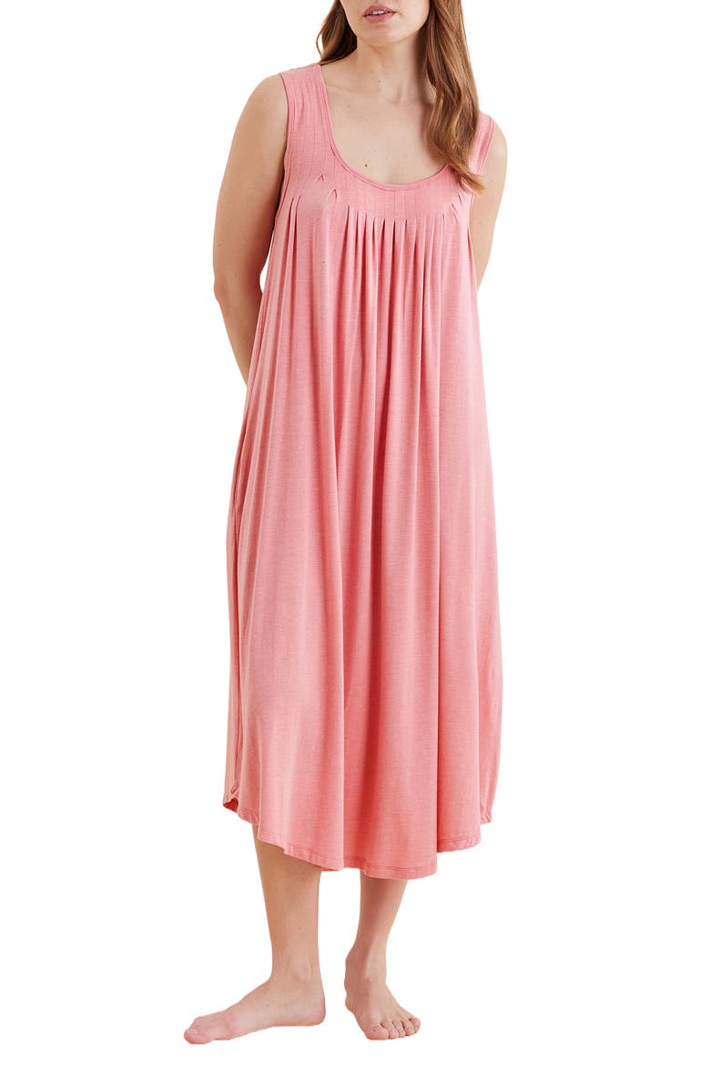 Papinelle Kate Soft Pleat Tencel<sup>®</sup> Modal Maxi Sleep Dress, Main, color, 