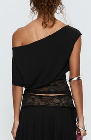 Princess Polly Marienna One-Shoulder Lace Top