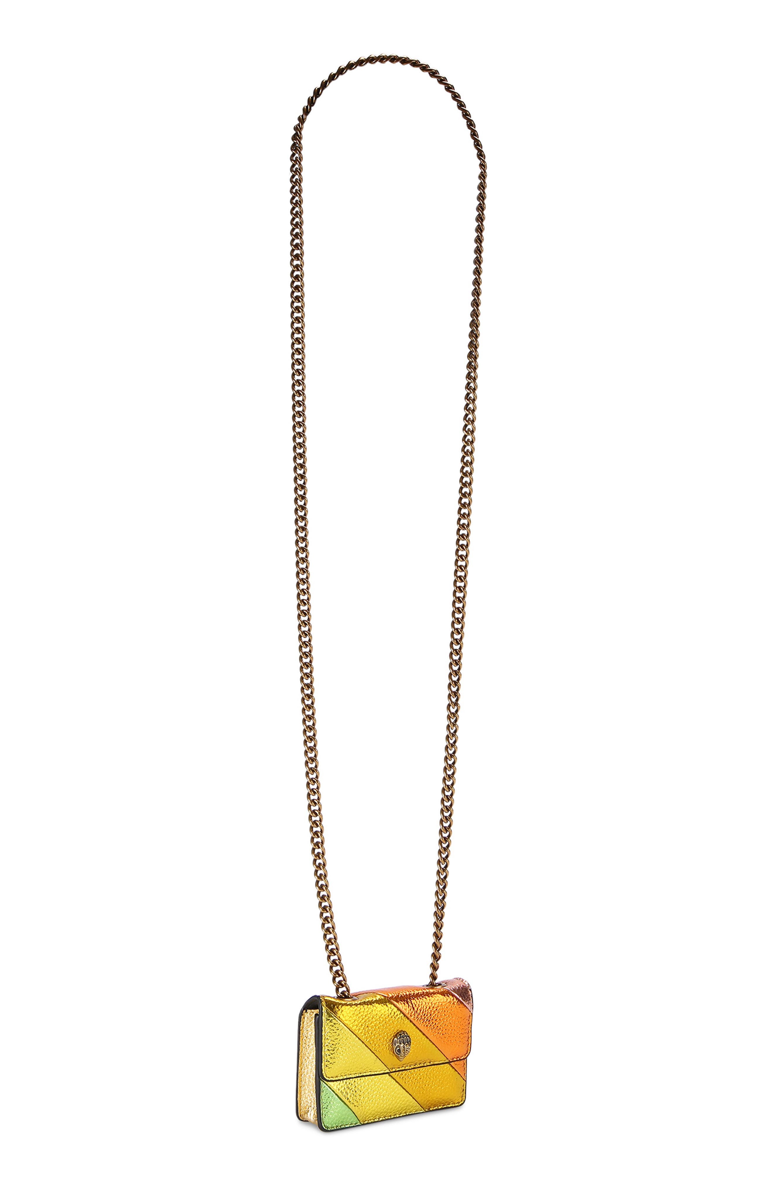 Kurt Geiger London Micro Kensington Metallic Faux Leather Crossbody Bag, Alternate, color, 