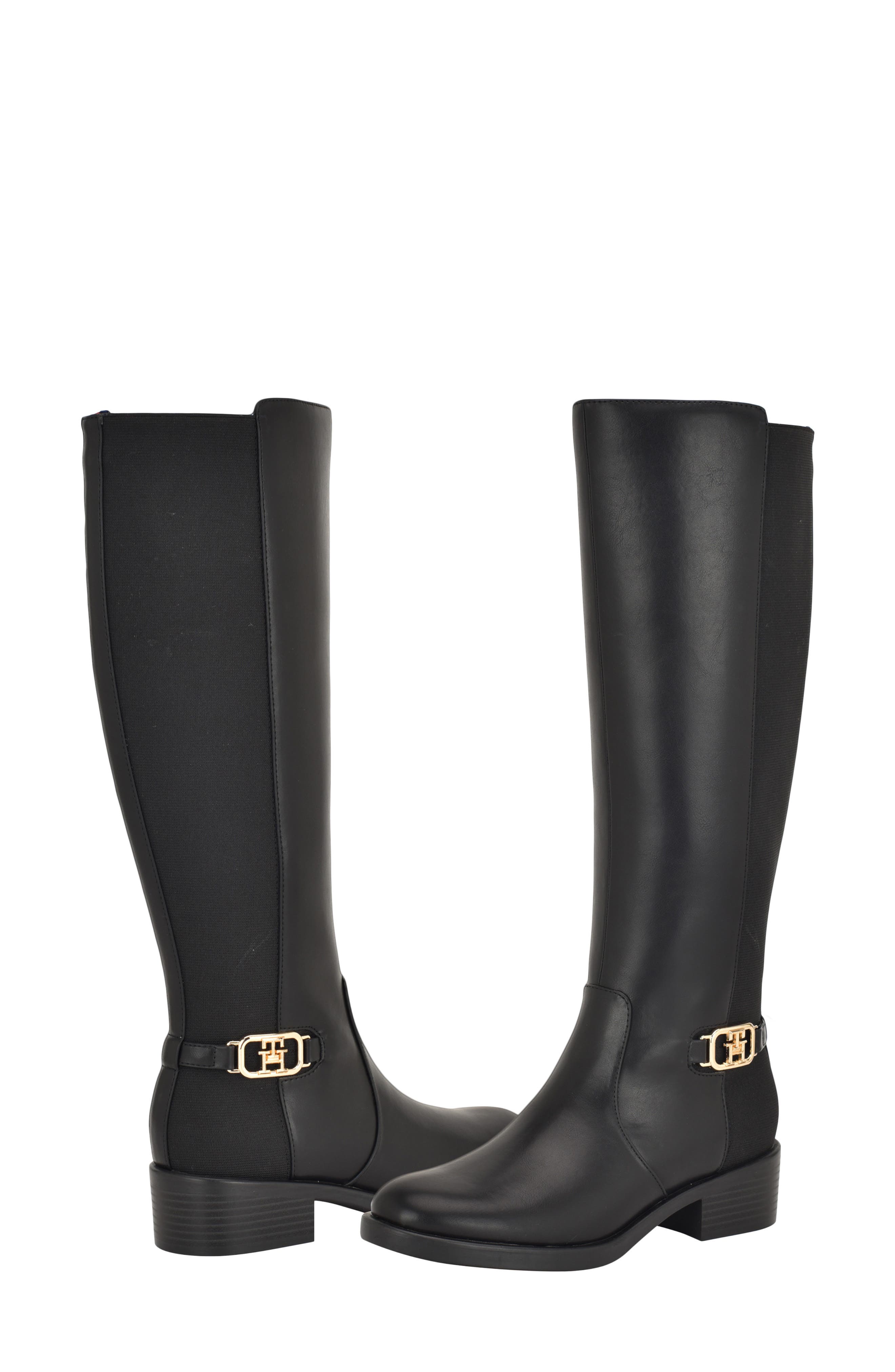 Tommy Hilfiger Imaliz Riding Boot, Alternate, color, Black