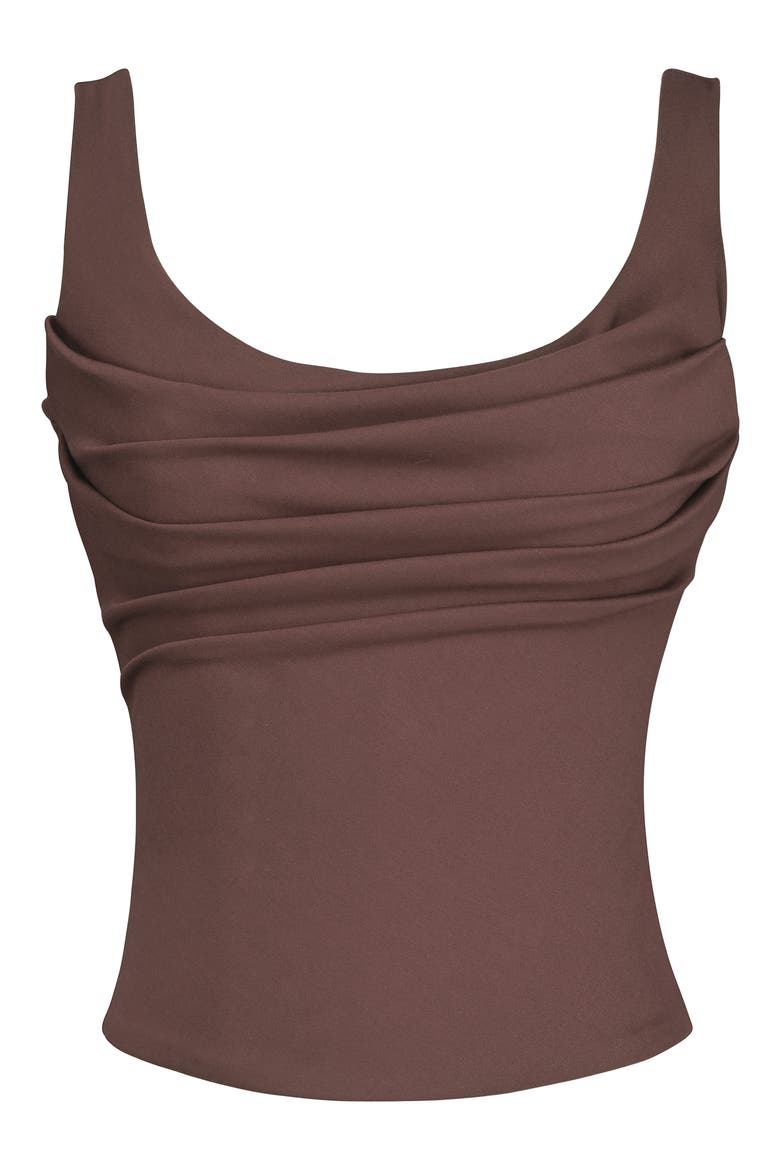 The Drape Neck Corset Top, Alternate, color, CHOCOLATE
