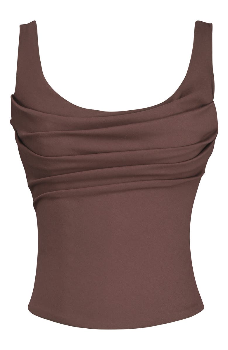 HOUSE OF CB The Drape Neck Corset Top, Alternate, color, Chocolate