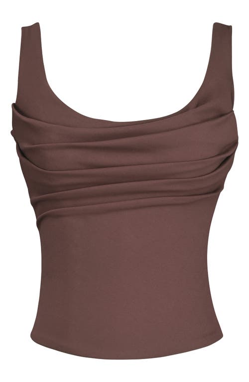 House Of Cb The Drape Neck Corset Top In Brown