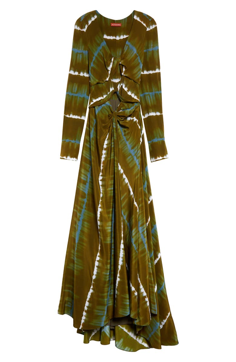 Altuzarra Helenos Long Sleeve Twist Silk Cutout Gown, Alternate, color, 