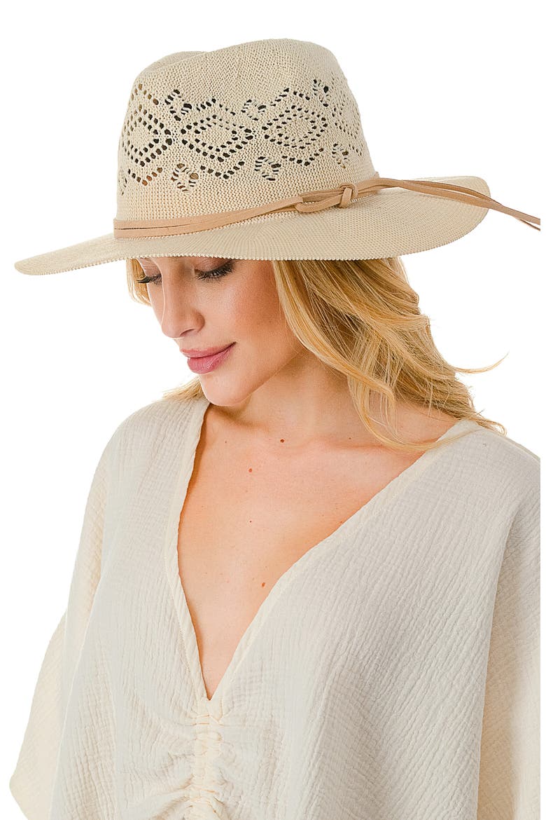 Open Knit Wide Brim Panama Hat, Alternate, color, LIGHT TAN