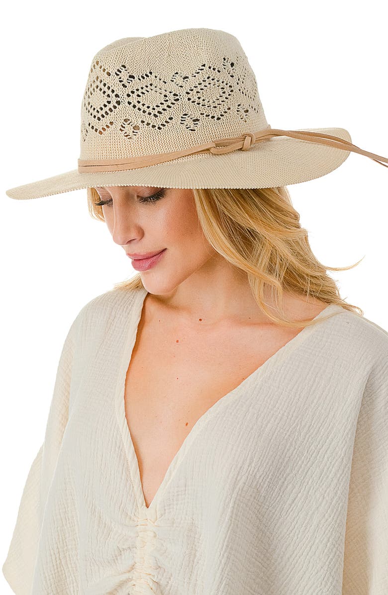 MARCUS ADLER Open Knit Wide Brim Panama Hat, Alternate, color, 