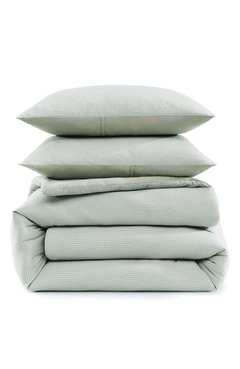 Seersucker Solid Comforter Set