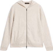 John Varvatos Catherine Hooded Cashmere Zip Cardigan