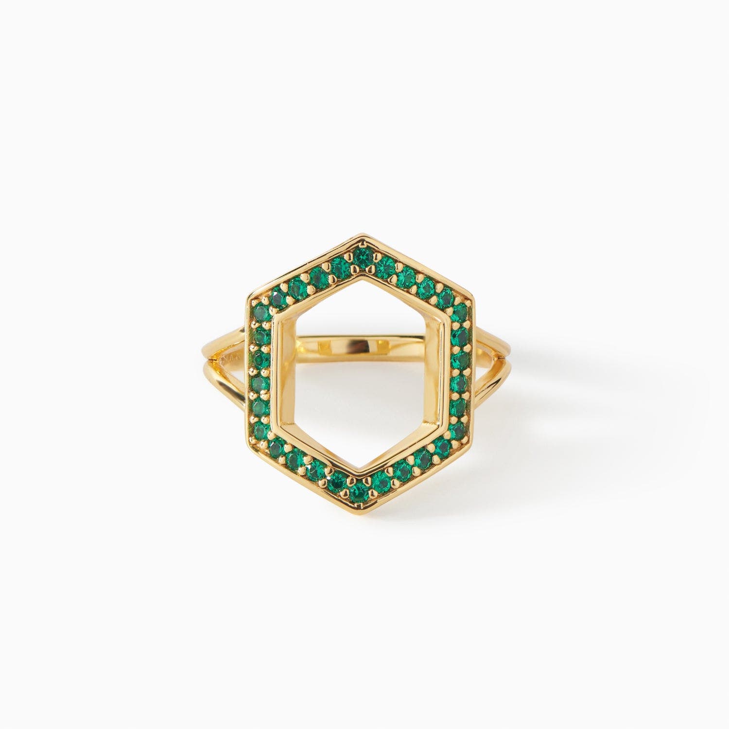 selected Gold/Emerald CZ