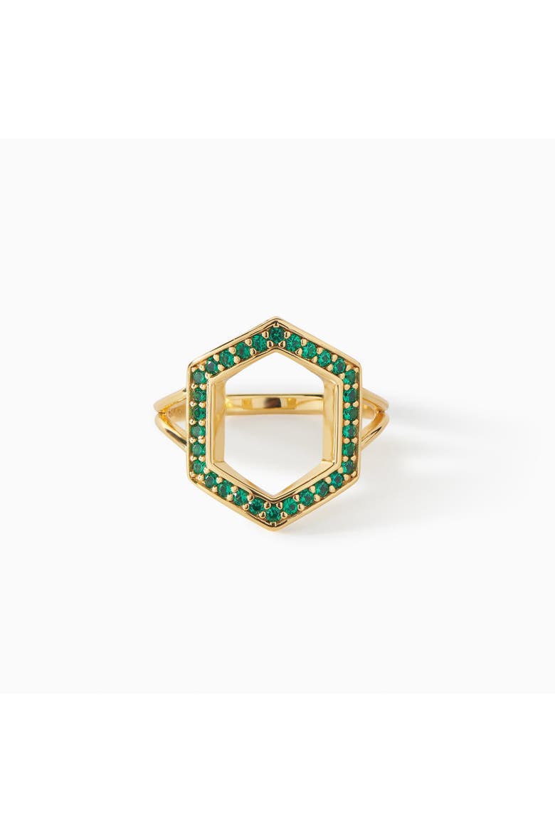 The Donna Ring, Main, color, Gold/Emerald CZ