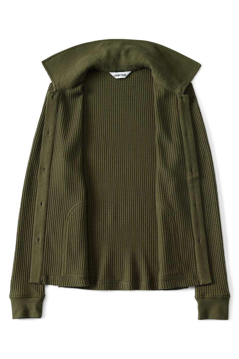 Waffle Relaxed Long Sleeve Shirt Jacket, Alternate, color, Olive Drab