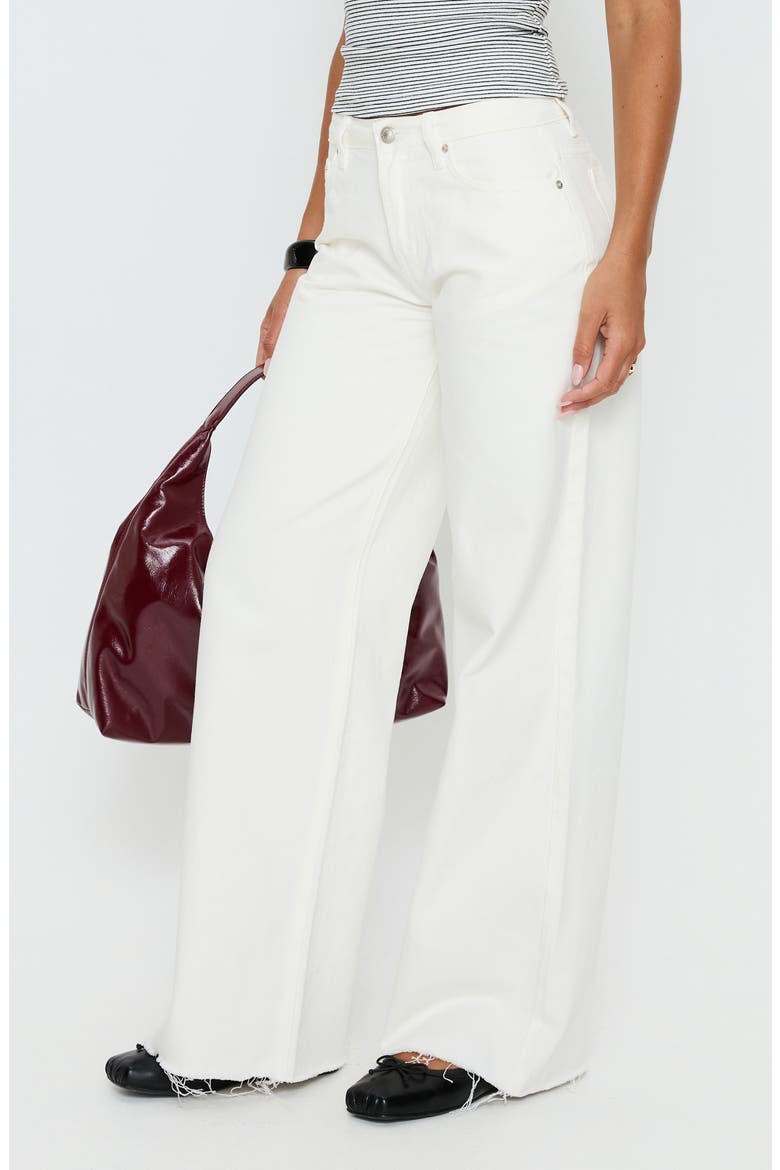Darla Raw Hem Low Rise Straight Leg Jeans, Alternate, color, WHITE