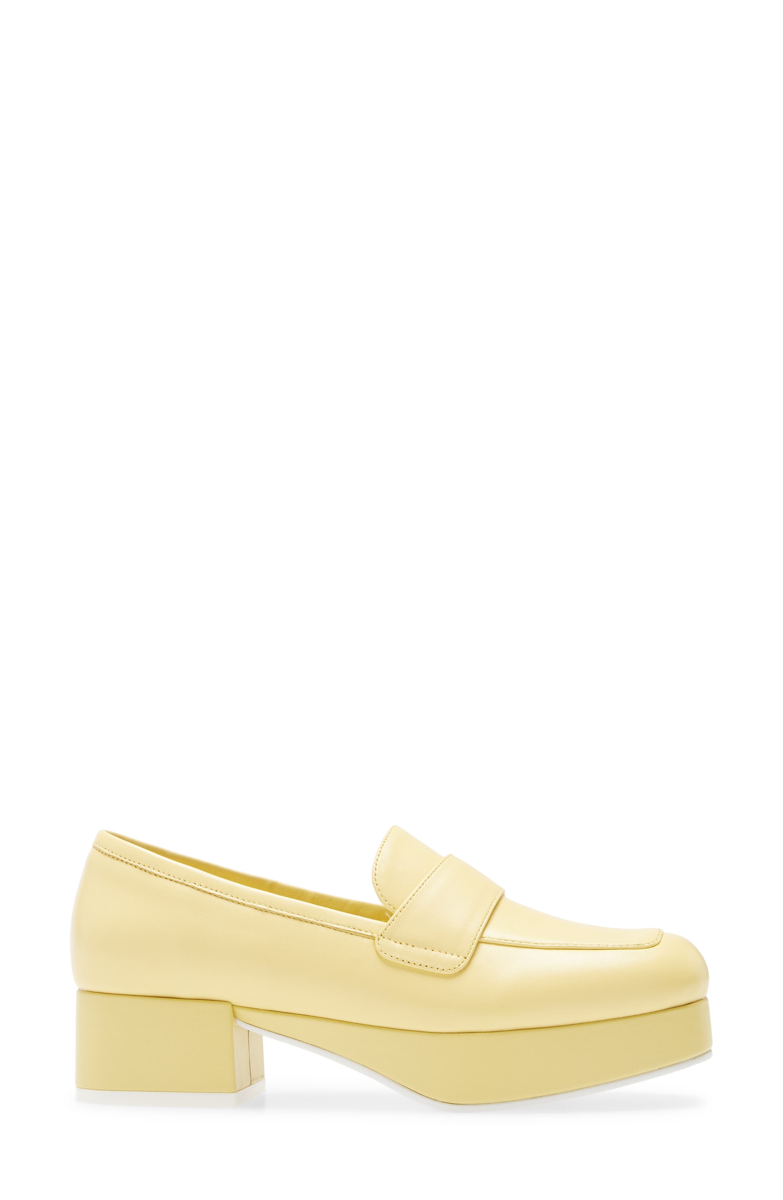Student Platform Loafer, Alternate, color, YELLOW LEATHER