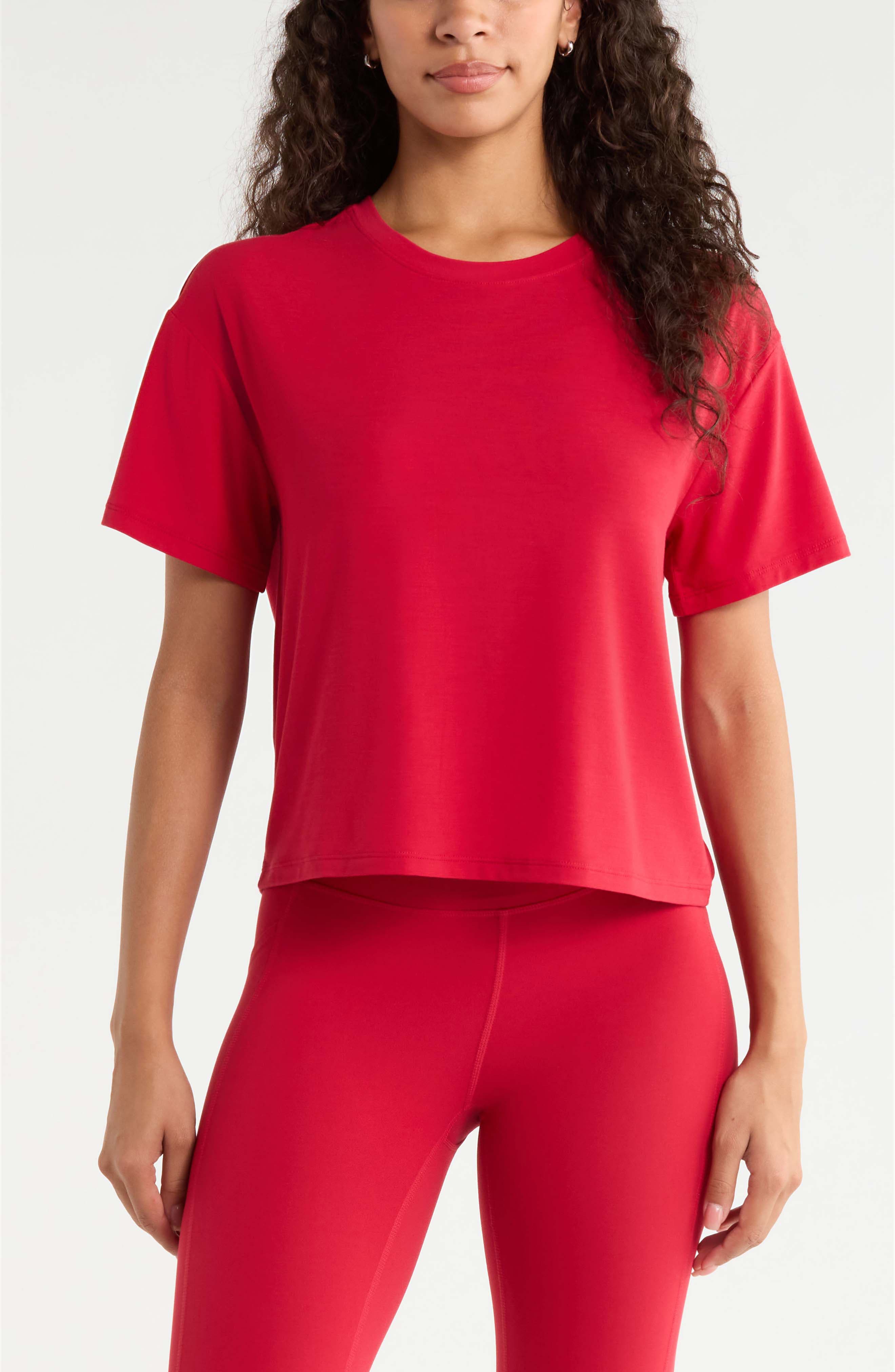 Zella Breathe Performance T-shirt In Red