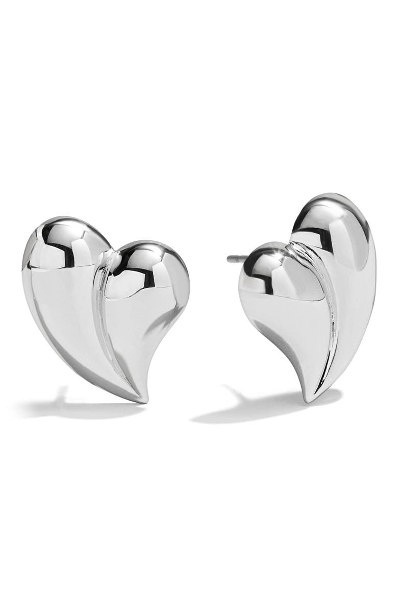 Better Together Heart Stud Earrings, Main, color, SILVER