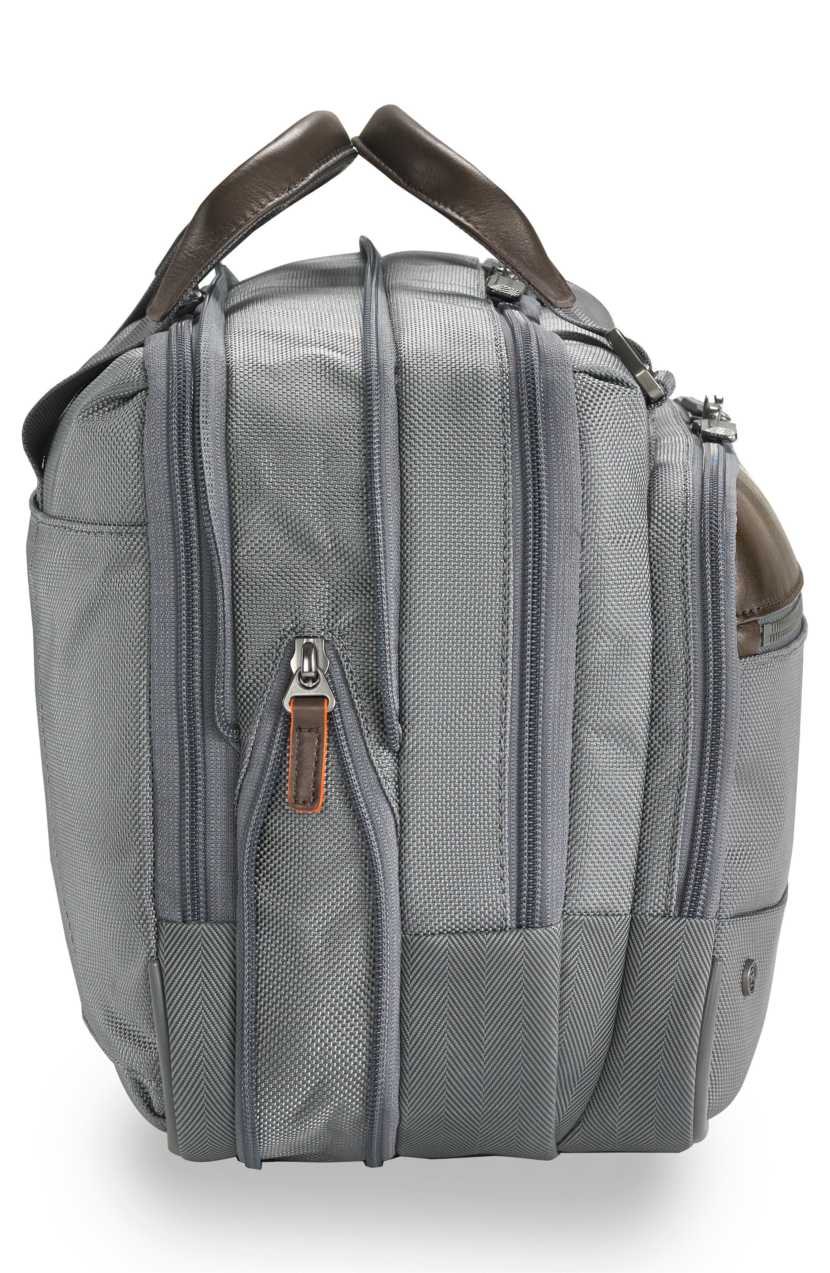 @work Small Expandable Ballistic Nylon Laptop Briefcase with RFID Pocket, Alternate, color, GREY