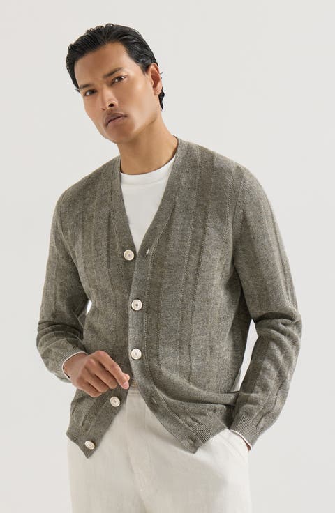 Linen and cotton cardigan