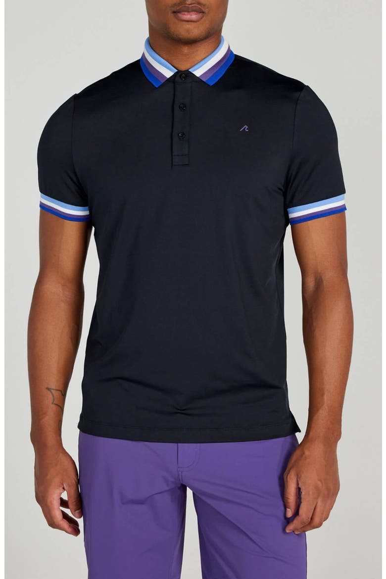 Curtis Tipped Performance Golf Polo, Main, color, TUXEDO