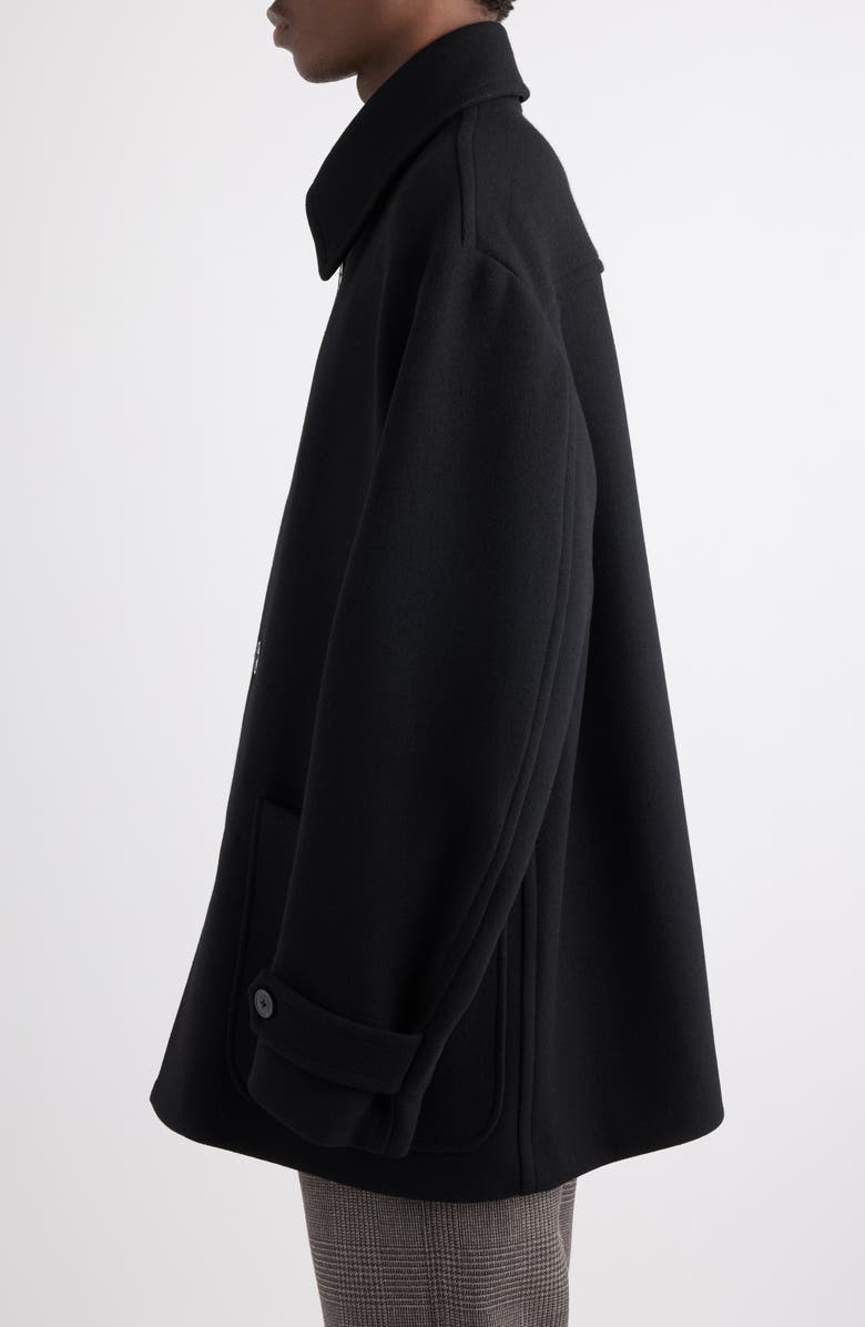 Dries Van Noten Rivne Relaxed Wool Blend Coat, Alternate, color, Black