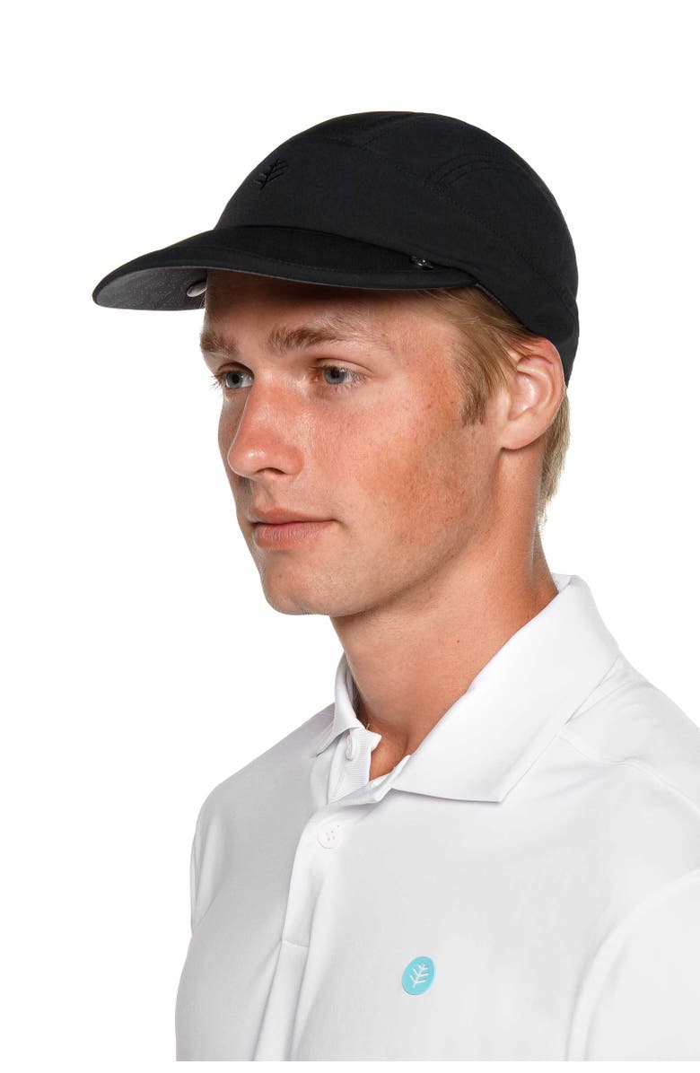 Coolibar Sports Cap with Removable Neck Drape - UPF 50+ Sun Protection - Agility, Alternate, color, Black