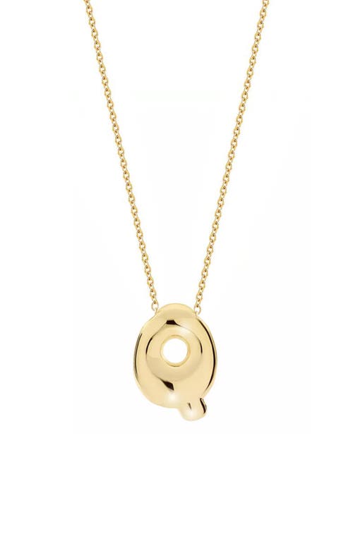 Jane Basch Designs Puffed Initial Pendant Necklace In Gold