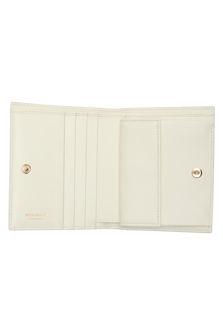 Gancini Leather Compact Wallet, Alternate, color, EDENSHOES PRINT MASCARPONE