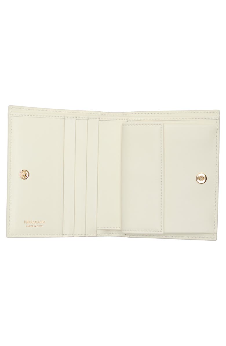 FERRAGAMO Gancini Leather Compact Wallet, Alternate, color, Edenshoes Print Mascarpone